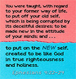 Warren Camp's custom Scripture picture of Ephesians 4:22–24 NIV