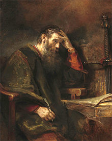 Photo of painting by Rembrandt titled 'The Apostle Paul,' c. 1657