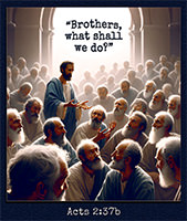 Click to enlarge Warren Camp's custom Scripture picture of Acts 2:37b. Warren Camp's custom Scripture picture of Acts 2:37b