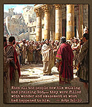 Click to enlarge Warren Camp's custom Scripture picture of Acts 3:1–10. Warren Camp's custom Scripture picture of Acts 3:1–10