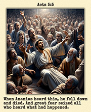 Click to enlarge Warren Camp's custom Scripture picture of Acts 5:5. Warren Camp's custom Scripture picture of Acts 5:5