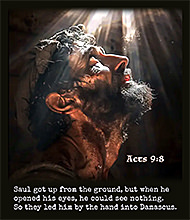 Click to enlarge this picture of Saul who could see nothing. Picture of Saul who could see nothing