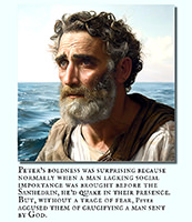 Click to enlarge Warren Camp's custom Scripture picture of bold Peter. Warren Camp's custom Scripture picture of bold Peter