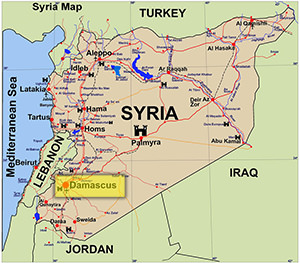 Click to see an enlargement of this 'Damascus' map on turkey-visit.com/map/damascus-map. An enlargement of this 'Damascus' map can be seen on www.turkey-visit.com/map/damascus-map.