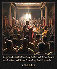 Click to enlarge this picture of Acts 14:1 in action. Picture of Acts 14:1 in action