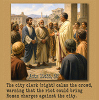 Click to enlarge this picture of Acts 19:35 and 38 in action. Picture of Acts 19:35 and 38 in action