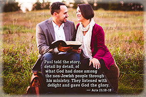 Click to enlarge Warren Camp's custom Scripture picture of Acts 21:18–19. Warren Camp's custom Scripture picture of Acts 21:18–19