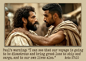 Click to enlarge Warren Camp's custom Scripture picture of Acts 27:10. Warren Camp's custom Scripture picture of Acts 27:10