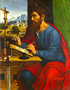 Photo of an undated engraving by Michel Dossier titled 'Apostle Paul'