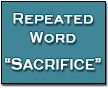 Image of repeated word 'sacrifice'