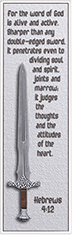Open and print Warren Camp's custom bookmark of Hebrews 4:12. Warren Camp's custom bookmark of Hebrews 4:12