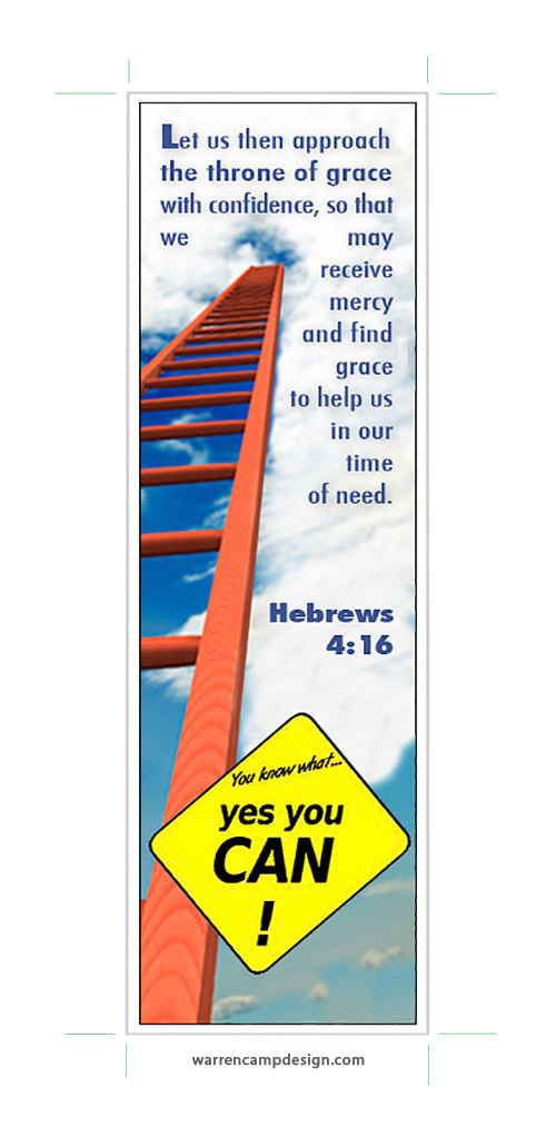 Warren Camp's custom bookmark highlighting Hebrews 4:16 Warren Camp's custom bookmark highlighting Hebrews 4:16