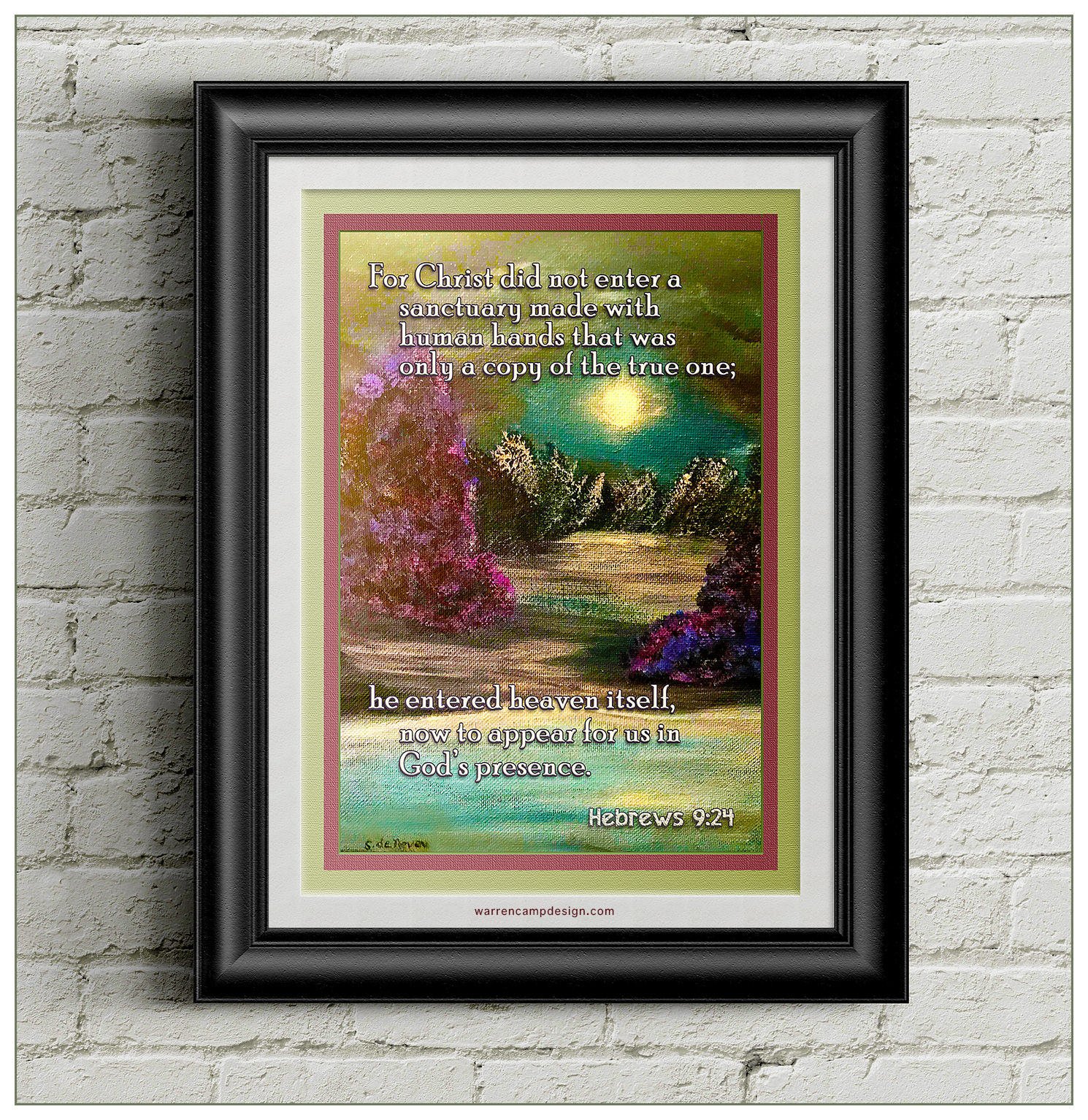 Scripture picture of Hebrews 9:24, emphasizing that Christ entered the heavenly sanctuary, not the sanctuary built by man. Scripture picture of Hebrews 9:24, emphasizing that Christ entered the heavenly sanctuary, not the sanctuary built by man