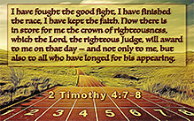 Warren Camp's custom Scripture of 2 Timothy 4:7-8
