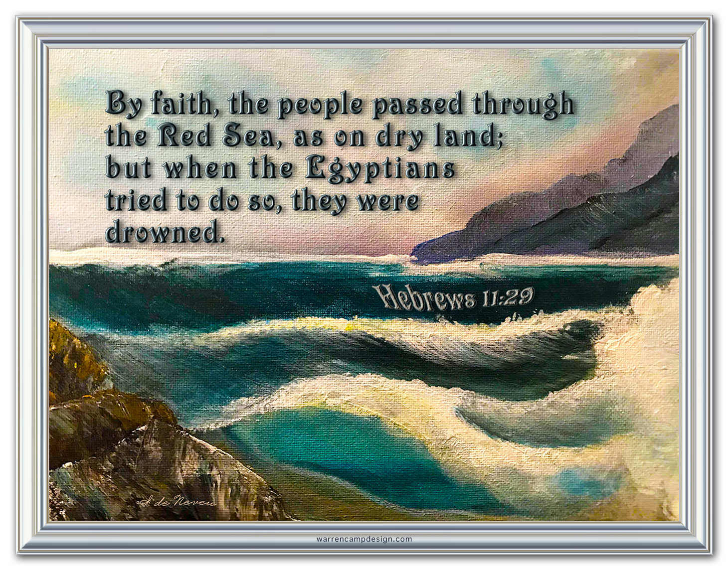 Scripture picture of Hebrews 11:29, emphasizing the Israelites' faith at the Red Sea