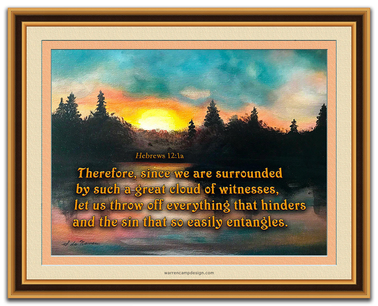 Scripture picture of Hebrews 12:1a, emphasizing the importance of throwing off all that hinders us, especially our sin