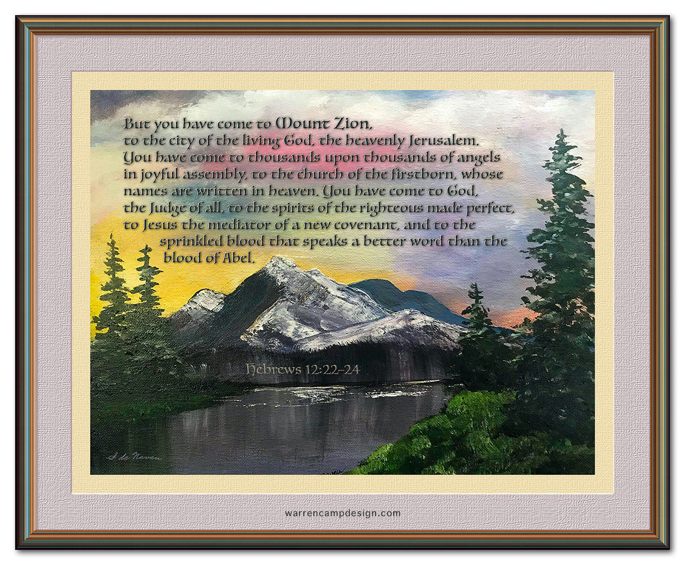 Scripture picture of Hebrews 12:22-24, emphasizing God's heavenly kingdom of Mount Zion