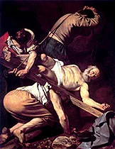 'Crucifixion of St Peter' painting by Michelangelo Merisi da Caravaggio