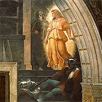 Detail #3 of 'Deliverance of Saint Peter' painting by Raphael