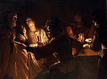 'The Denial of Peter' painting by Gerard van Honthorst