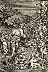 'Peter Cuts Off Malchus’ Ear' woodcut print by Christoffel van Sichem (Il)