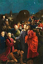 'The Arrest of Christ' oil -on-oak painting by Master of Dreux Budé