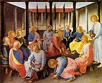 'Washing of Feet' cabinet painting by Fra Angelico
