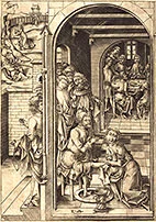 'Christ Washing the Feet of the Apostles,' engraving by Israel van Meckenem