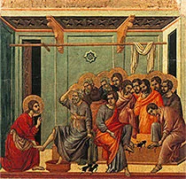 'The Washing of the Feet' painting by Duccio di Buoninsegna