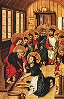 'Foot-washing' painting by Master of the Housebook