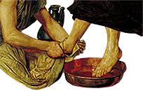 Warren Camp's custom graphic of Jesus washing Peter's feet