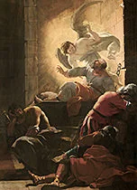 'The Deliverance of Saint Peter' painting by Aubin Vouet