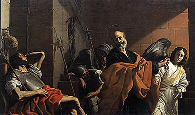 'San Pietro Liberato dal Carcere' painting by Mattia Preti