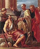 'Peter Heals a Lame Man' painting by Giovanni Ghisolfi