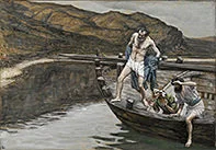 'Peter Casts Himself into the Water' painting by James Tissot