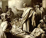 Warren Camp's custom graphic of Peter preaching the gospel