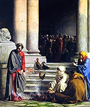 'Peter's Denial' painting by Carl Bloch
