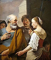 'Denial of Peter' painting by Karel Dujardin