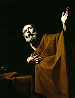 'The Penitent Saint Peter' painting by Jusepe de Ribera (called Lo Spagnoletto)