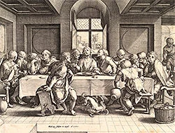 'The Last Supper' engraving by Hendrick Goltzius