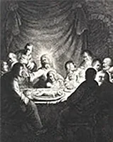 'The Last Supper' etching by Jan Gillisz. van Vliet
