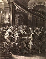 'The Last Supper' engraving by Boëtius Adamsz. Bolswert