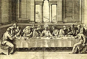 'The Last Supper' engraving by Marco Dente da Ravenna