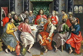 'The Last Supper' painting by Maerten de Vos
