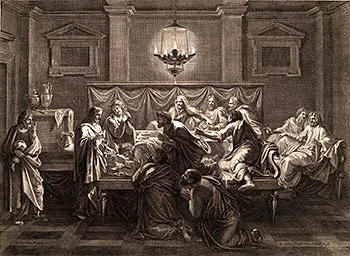 'The Last Supper' engraving by Benoît Audran the Elder