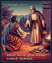 Click to enlarge Warren Camp's Scripture picture of 1 Samuel 13:11 NIV. Warren Camp's Scripture picture of 1 Samuel 13:11 NIV