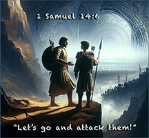 Click to enlarge Warren Camp's Scripture picture of 1 Samuel 14:6 NIV. Warren Camp's Scripture picture of 1 Samuel 14:6 NIV