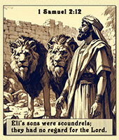Click to enlarge Warren's custom Scripture picture of Eli's two sons. Eli's two sons