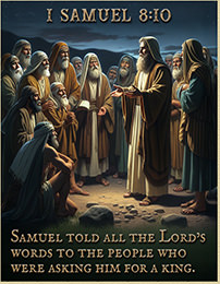 Click to enlarge Warren Camp's Scripture picture of 1 Samuel 8:10 NIV. Warren Camp's Scripture picture of 1 Samuel 8:10 NIV