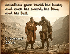 Click to enlarge Warren Camp's Scripture picture of 1 Samuel 18:4 NIV. Warren Camp's Scripture picture of 1 Samuel 18:4 NIV